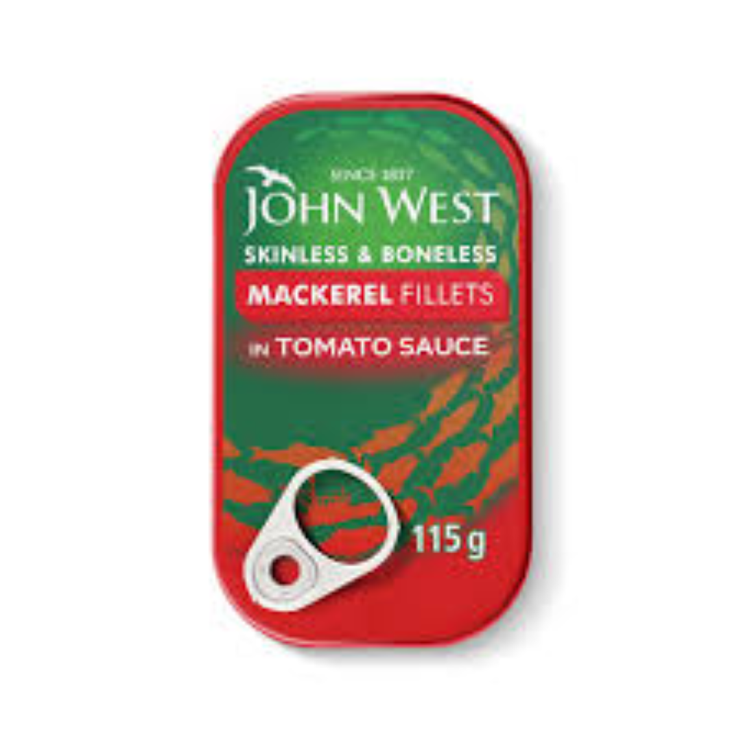 JOHN WEST MACKEREL FILLET IN TOMATO SAUCE 115G